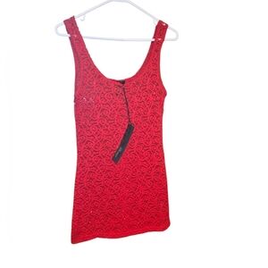 Red Lace Sleeveless Top